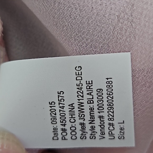 Jessica Simpson Blaire Cole shoulder purple/rust watercolor blouse-L - Picture 10 of 11